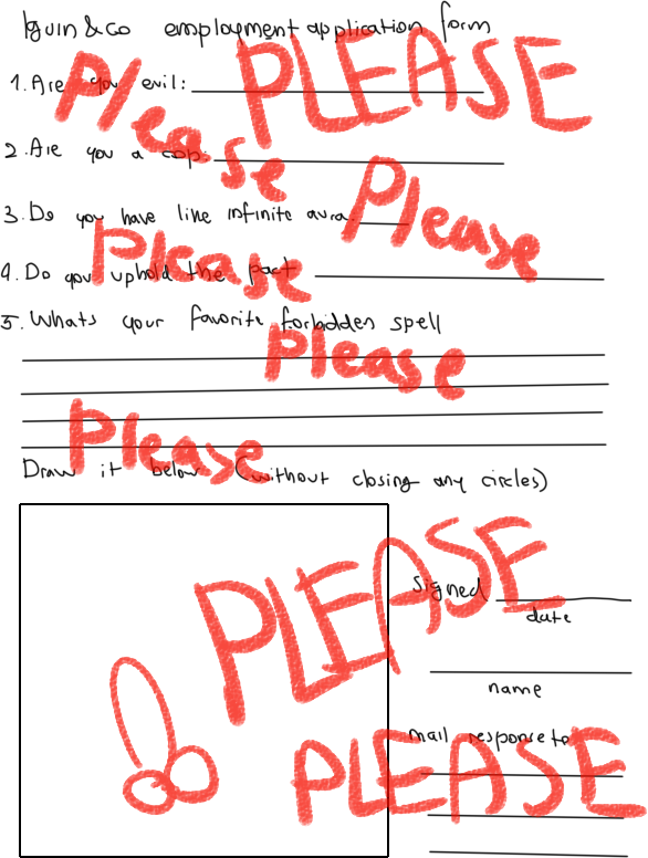 eekfox's tweet photo. @Ol_slug_gio he filled out the job application like this and someone thought it would be funny to hire him https://t.co/9pfXkel1eL
