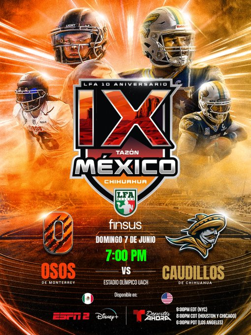 PabloViruega's tweet photo. TAZÓN MÉXICO IX @LFA_Mex #TazonMexicoIX

@CaudillosLFA vs @OsosLFA 

ALLÁ NOS VEMOS 👊🏈 ... 
¿Se arma o no se arma la carnita asada ?? https://t.co/s71Vfa1mvH
