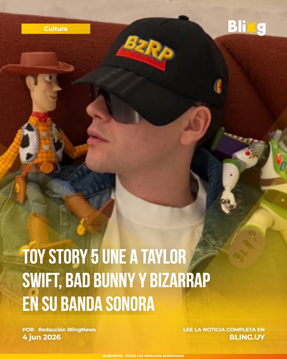 notibling's tweet photo. 🔔 #BlingNews | 🇺🇸🇦🇷 Toy Story 5 une a Taylor Swift, Bad Bunny y Bizarrap en su banda sonora

Disney reúne a tres estrellas globales para la película más esperada del año. 

¿Cómo la música redefine el poder de las franquicias cinematográficas?

https://t.co/k0CneCkHLF https://t.co/HEu7yscnTj