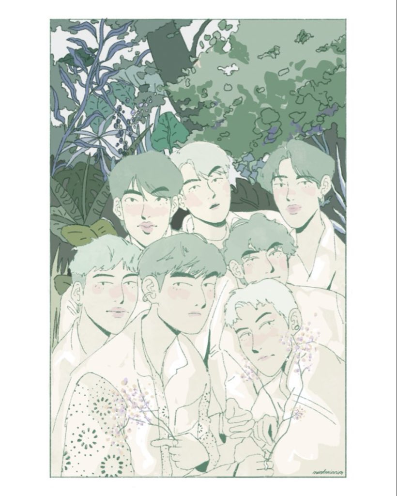 mintminnim's tweet photo. What was I eating in 2020-21 to be making bts fanart like this https://t.co/W8SDv7coHE