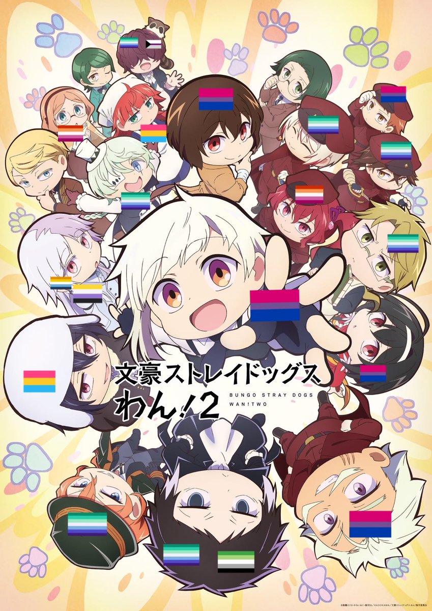 alienranpo's tweet photo. happy pride🏳️‍🌈. bungo gay dogs https://t.co/1t62a6IQsg