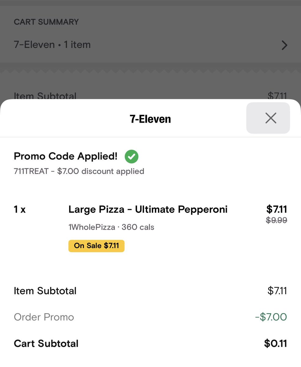 Misprints's tweet photo. PIZZA FOR ~$1 AT 7-ELEVEN! 🚨

Use code 711TREAT in the 7-Eleven app and get $7 OFF a large pizza. After fees, total comes out to around $1 for many users!

Check it out: 7-eleven app

#ad https://t.co/ZEvl8JSoWT