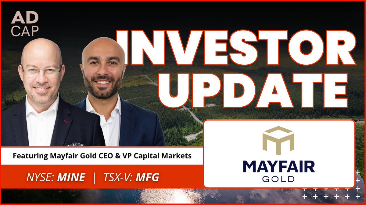 adelaide_cap's tweet photo. 📹 NEW WEBINAR featuring @mayfair_gold!

$MINE CEO Drew Anwyll and VP Capital Markets Zayem Lakhani join for an investor update on the Company's development strategy, permitting progress, strategic and community partnerships, and the pathway toward becoming Ontario's next gold producer.

📺 Watch here: https://t.co/TSoKiXKuMO

#AdCap #NewWebinar #MayfairGold #InvestorUpdate #Timmins #Mining #MFG #MINE