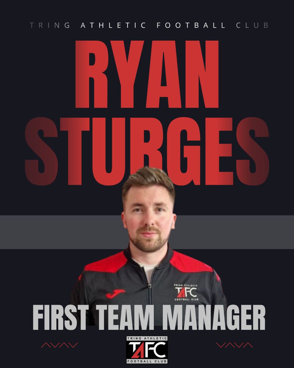 tringathletic's tweet photo. 𝗢𝗻𝗲 𝗥𝘆𝗮𝗻 𝗦𝘁𝘂𝗿𝗴𝗲𝘀!

Tring Athletic Football Club are delighted to announce that first team manager, Ryan Sturges will be in the dugout for a 6th consecutive season!

Ryan is looking to build on the foundations and success already created during his time here.

#TAFC https://t.co/RDgGCUAtw8