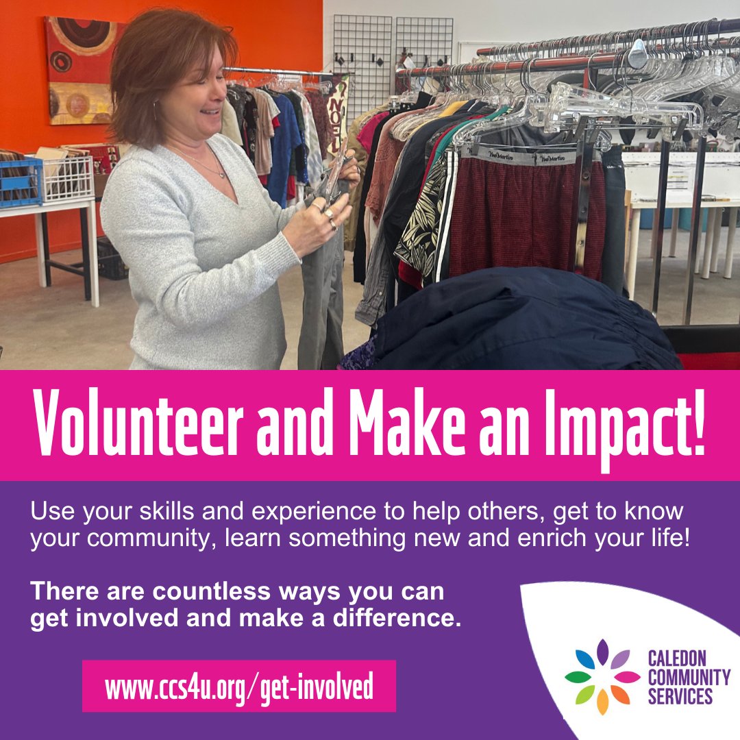 CaledonCS's tweet photo. Become a CCS #volunteer and help make a meaningful difference in your #community! Whether you can spare a few hours or a day in your schedule, your skills and passion can transform lives right here in Caledon. Get started here: https://t.co/xnra2NpO3z #Caledon #GetInvolved https://t.co/t9gxZ3zgCV