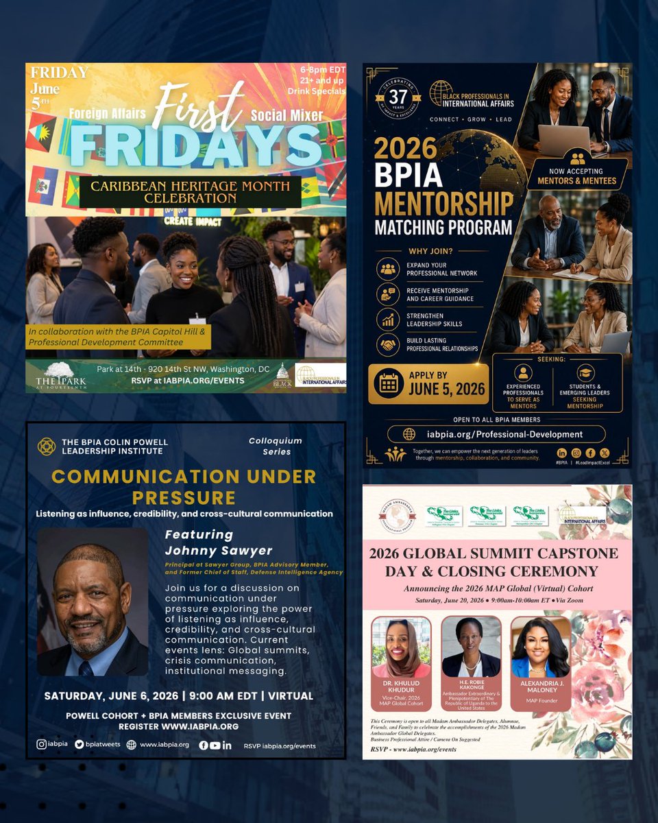 BPIAtweets's tweet photo. We are pleased to announce our round-up of events & opportunities happening from June through July 2026.
Whether you're looking to expand your network, develop professionally, gain leadership experience, we invite you to join us.
👉 To register: https://t.co/qLAVQu6Ydw #BPIA https://t.co/CjEnQd6PlM