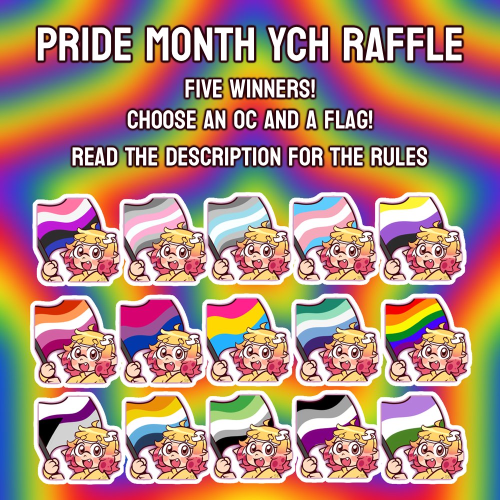 Sanlypoly's tweet photo. 🏳️‍🌈YCH RAFFLE!
To celebrate Pride Month, I'll be holding a raffle!
‼️RULES FOR PARTICIPATING:
-Follow me
-Retweet and like this post 
-Comment with a picture of your OC and an interesting fact about them!
🌈
Results on June 7th (Sunday)! Have a good luck!
#artraffle #splatoon https://t.co/XSt2FLuiKq