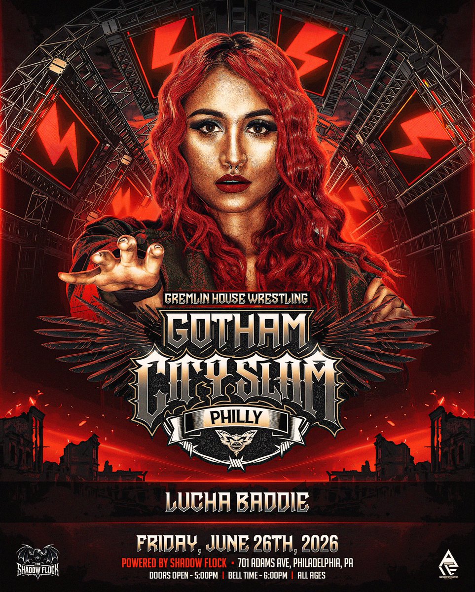 GremlinHouseX's tweet photo. 🚨CONTRACT SIGNED🚨
ITS OFFICIAL ❗️THE LUCHA BADDIE❗️MIRANDA ALIZE ❗️debuts FRIDAY JUNE 26TH❗️via @gremlinhousewrestling “GOTHAM CITY SLAM PHILLY”❗️❗️❗️

SHOP TICKETS: 👇🏼👇🏽👇🏿
https://t.co/piiYDsa72T

#gremlinhouse #gremlinhousewrestling #ghw #philly https://t.co/tJd6ctdo1q