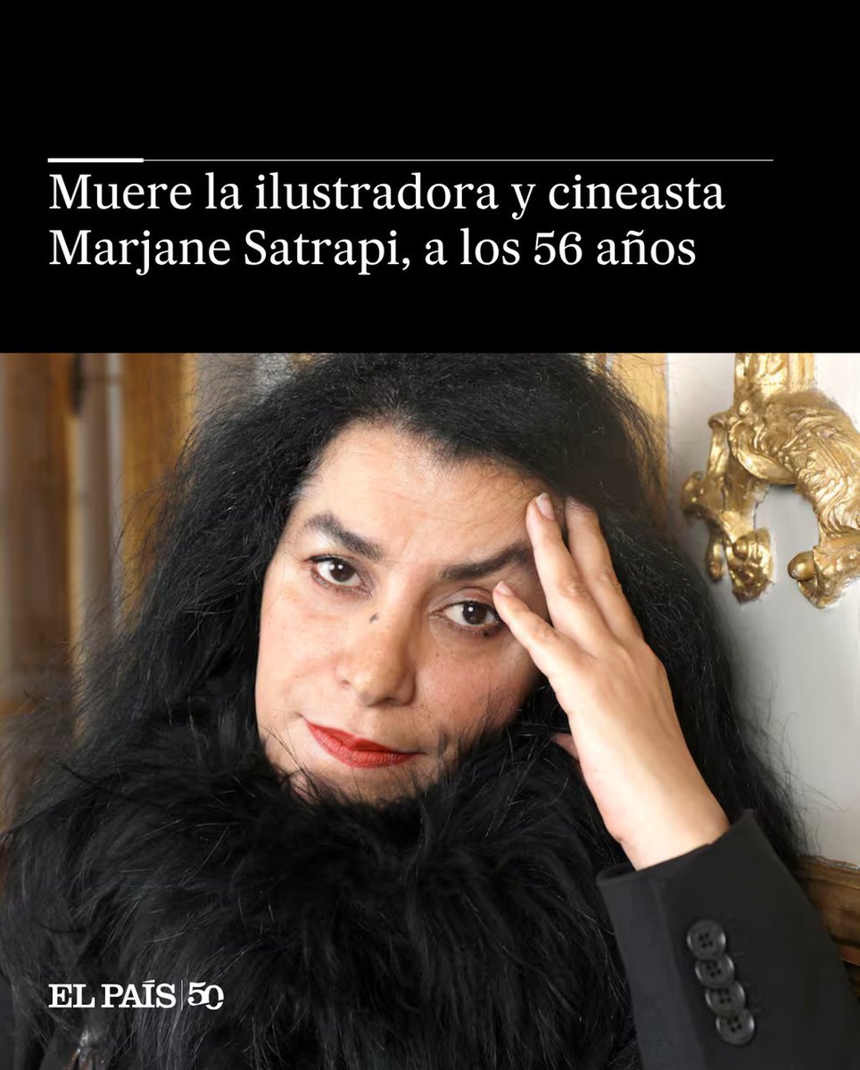 el_pais's tweet photo. Marjane Satrapi (Racht, Irán, 1969), autora del fenómeno de novela gráfica 'Persépolis' y cineasta, ha fallecido en París a los 56 años https://t.co/3uO8cXK7c0 https://t.co/cvrSnf9drT
