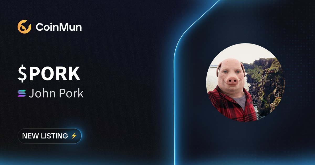 coinmun's tweet photo. ⚡️ New Listing @JohnPorkSolCTO ⚡️

$PORK John Pork is now listed on CoinMun.

Market Cap: $81,601

🚀 Discover here: https://t.co/yaw1Oi9blk

#NewListing #CoinMun #Solana #Crypto https://t.co/SoMxftNEf0