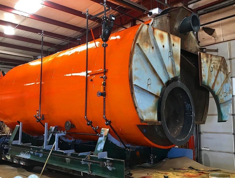 RasMech's tweet photo. Throwback to when we transformed an old 1000hp rental boiler. Fresh coat of paint, switched out the burner and new logos of course! https://t.co/TckMPTn2hX