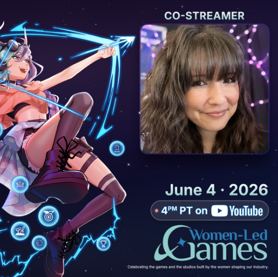 CocoConfession's tweet photo. Hey all! 

I'm an official co-streamer for the @womenledgames showcase today at 4pm PT! 💜

I'm so excited to see upcoming games and studios led by incredible women. Come join me to celebrate what they are doing to shape the industry. 

Women are awesome! 🤘🏽

#WLGxSGF26 https://t.co/bU8ddKLNxW
