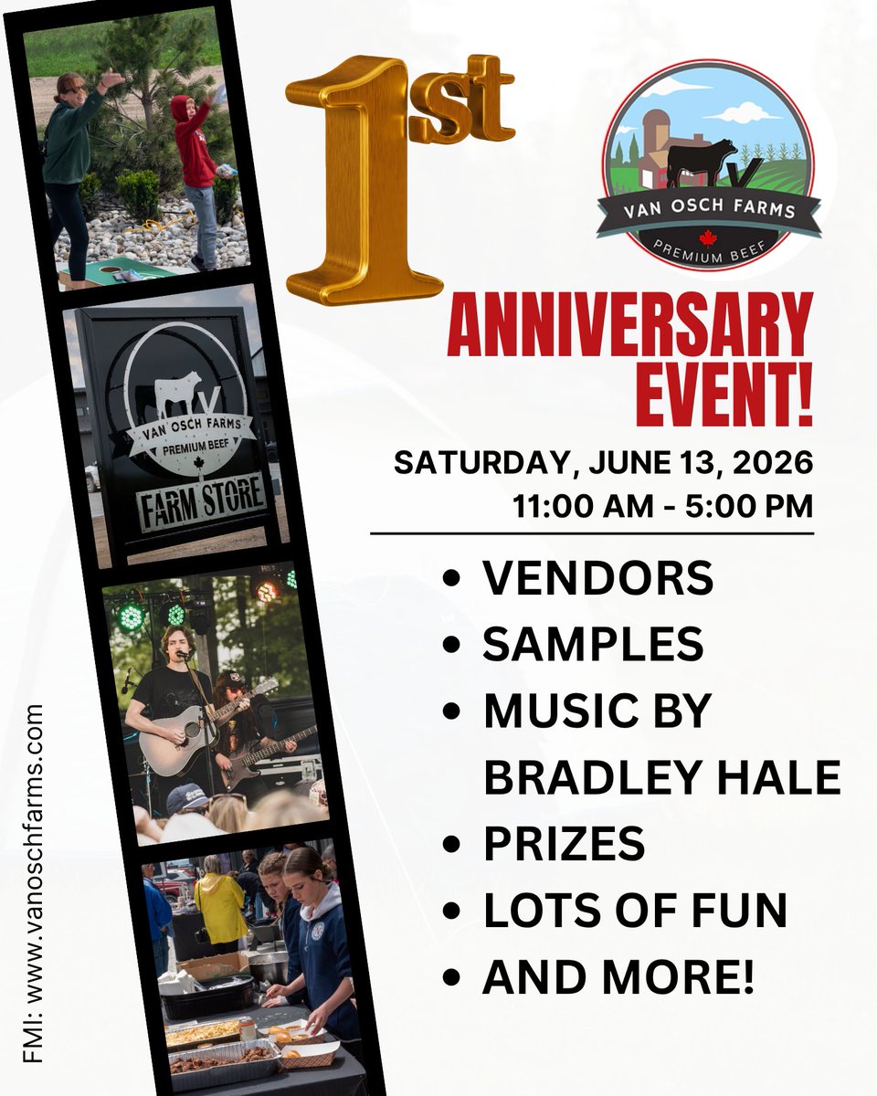 VanFarms's tweet photo. We've been working hard on our upcoming 1st Anniversary Event and have a FANTASTIC lineup of vendors, samples, entertainment, and PRIZES!!! Join us on Saturday, June 13, from 11-5. Bring the whole family, friends, neighbours... everyone is welcome at this family-friendly event. https://t.co/Frzm1PT5vz