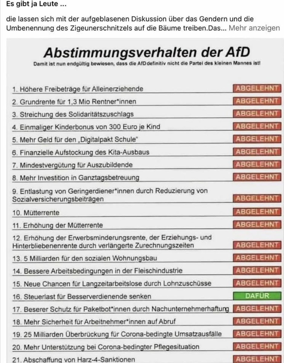 RGer1979's tweet photo. @Gegenwind___ Eher Sie, die AFD tut nichts fürs Volk siehe deren Stimmverhalten... https://t.co/GWKG9oRFLK