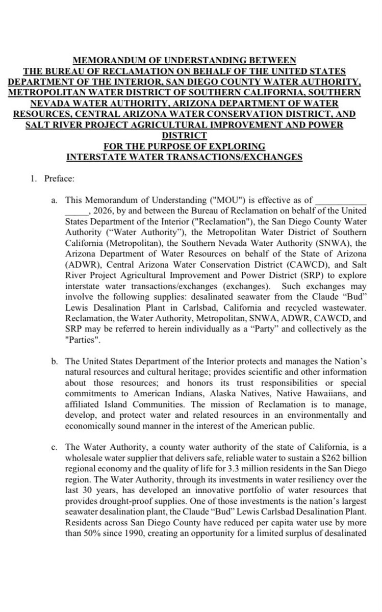 edmillard's tweet photo. MOU to Explore Framework for Interstate Exchanges on Lower Colorado
https://t.co/3i6bIM6dRF https://t.co/gxCJF8LYxb