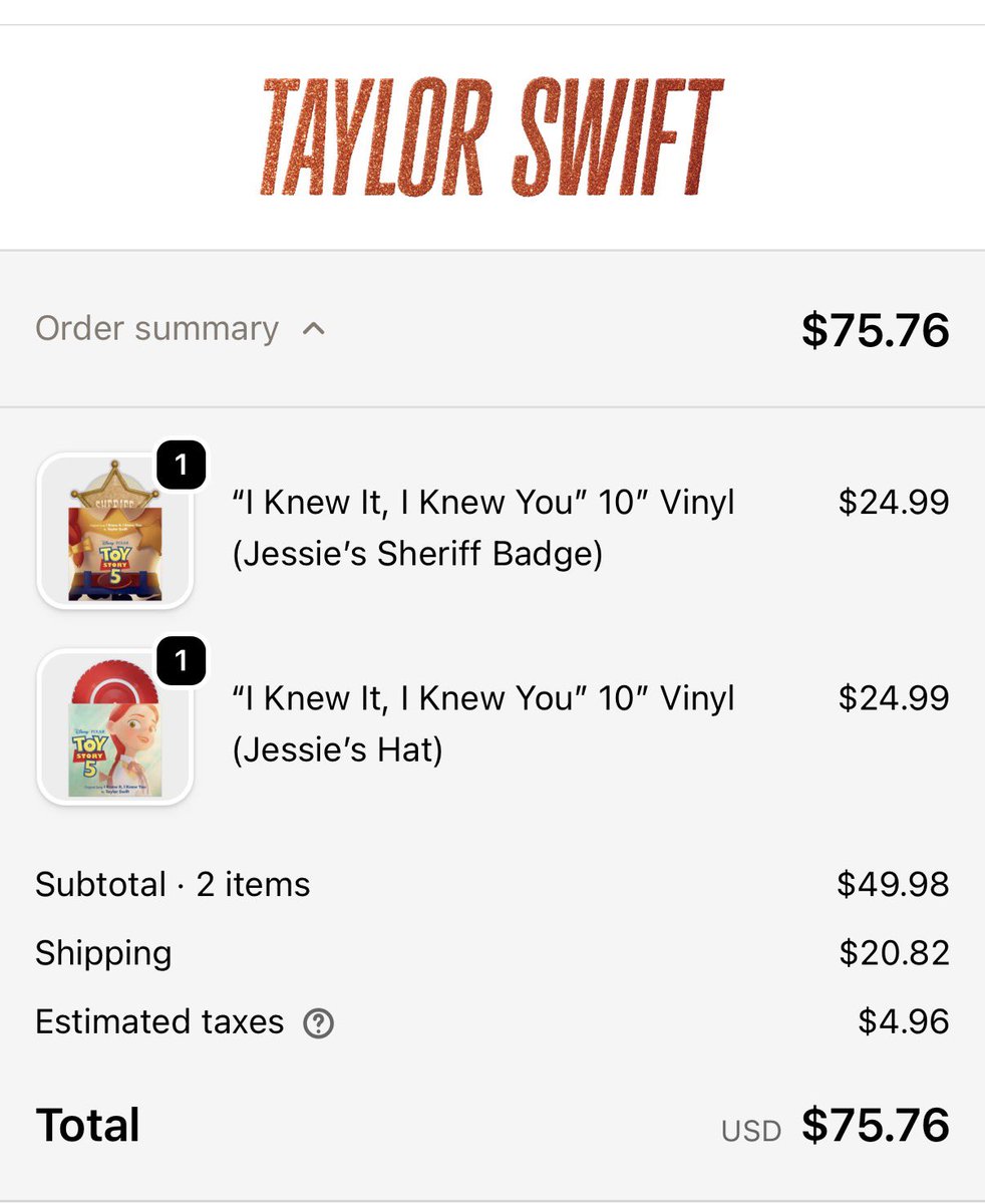 kellysversion13's tweet photo. @taylornation13 @amberskiesulove @Pixar @toystory Ordered in a flash! https://t.co/hIYgY8wA3l