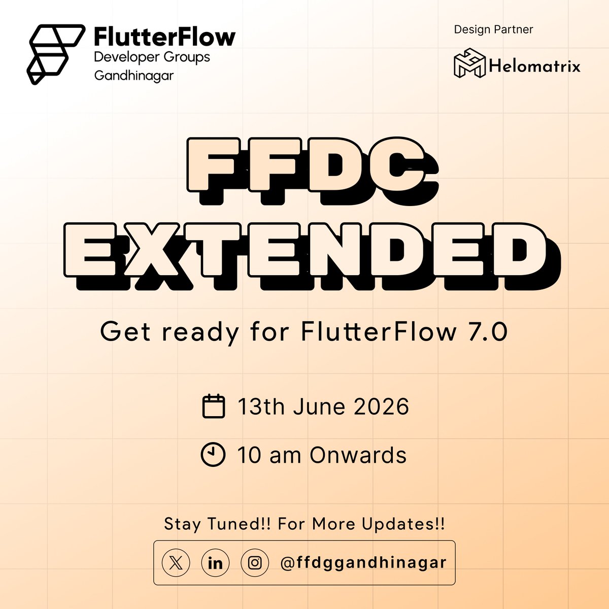 FFDGGandhinagar's tweet photo. 7⃣ FlutterFlow 7.0.
7⃣ Our 7th community event.

Looks like the number 7 has chosen us this time.

Join us on June 13 to explore FF 7.0, FF MCP, FF Designer, and the latest updates from FFDC.

🎟️ Register: https://t.co/HiUbzCHRny

@flutterflow 
#FlutterFlow #FFDC #FFDGGandhinagar https://t.co/75okNeqcrF