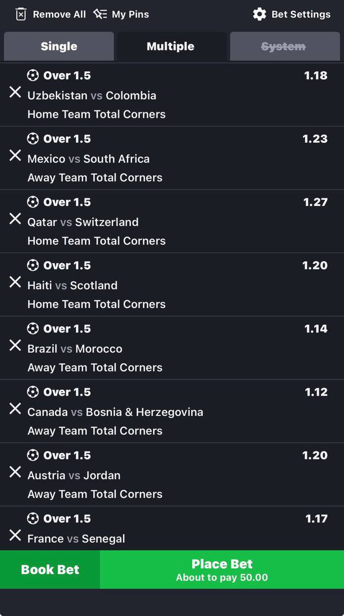 tips0877's tweet photo. Get ready 🔥🔥

Over 1.5 Team Corners Full time!! 2.5k Odds

Code:: https://t.co/dGfmTX8wvM https://t.co/qBzQGbxDhS