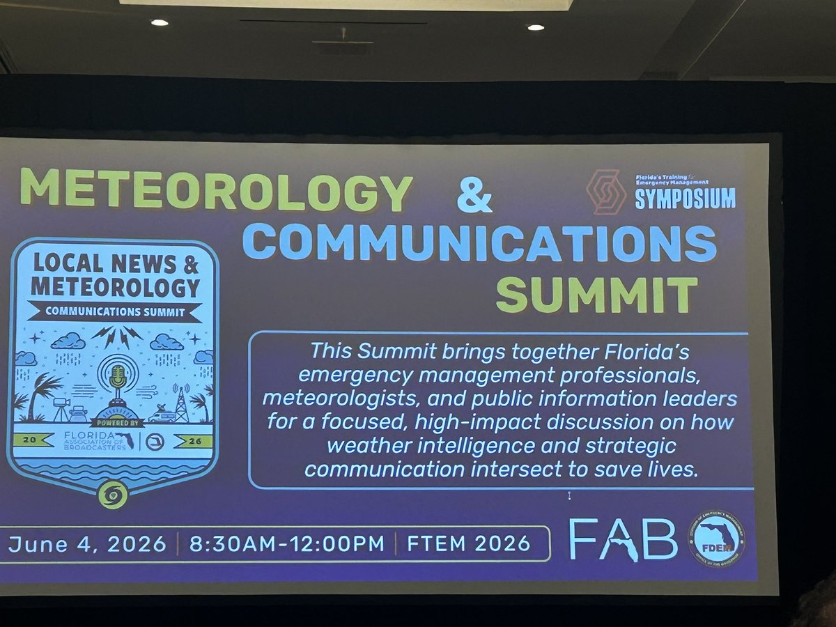 MikeFirstAlert's tweet photo. #firstalertwx Florida’s Training for Emergency Management Symposium - Meteorology & Communications Summit in Orlando @ActionNewsJax @WOKVNews https://t.co/vYTgUGIybl