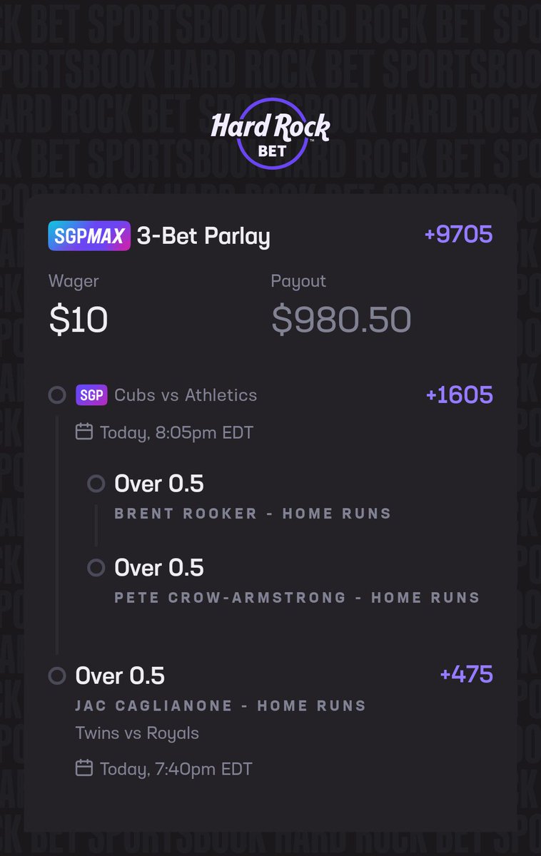 izzy927's tweet photo. 3-leg collab with @bspangx1x
And @supaeezy
For June 4th, Good Vibes tonight people!

#KraftedWithKasper

Check out this bet I placed on Hard Rock Bet! https://t.co/rrCv4A8jeu https://t.co/hornzBnDDP