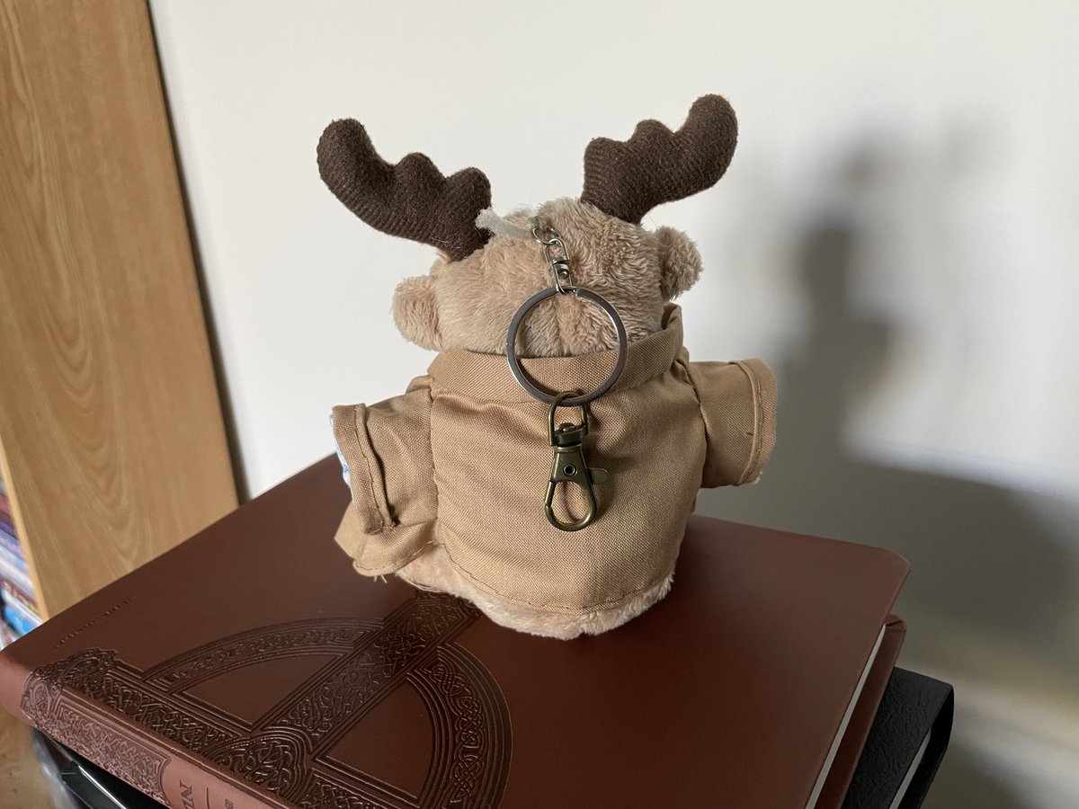 onlyemilymartin's tweet photo. Presenting Bull J. Moose in flannel AND overcoat! If I give him a brown hair wig, he’ll look exactly like Jared Padalecki! 😄🫎#alwayskeepfighting #akf #theadventuresofbulljmoose https://t.co/X8MYlYag27