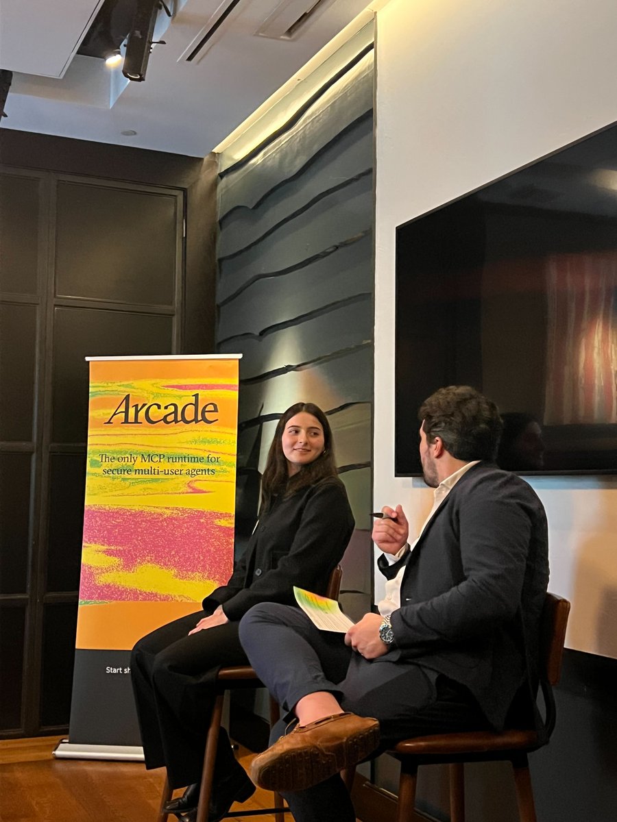 TryArcade's tweet photo. Last week Arcade &amp; @tavilyai co-hosted a private dinner in Boston for #BosTechWeek w/ 17 senior AI leaders from JPMorgan Chase, Morgan Stanley, CVS Health, and more.  

The theme at every table: everyone has agents now.  

Governance and observability are where everyone's stuck. https://t.co/SmyA2OUArP