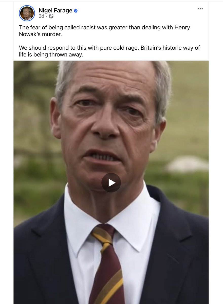 RubyBeech's tweet photo. @MediaSOI Not like Farage. He makes out it reflects on all policing when there is no evidence of that. It was handled badly &amp; needs investigating so lessons can be learned but it does not mean “Britain’s historic way of life is being thrown away”. He is exploiting this young man’s death”. https://t.co/O912B74Nqb