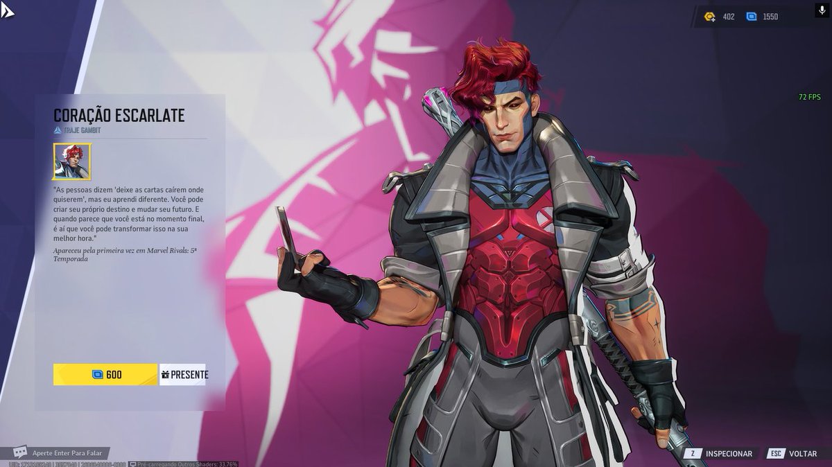 _yRickz's tweet photo. TOU ATENTADO POR ESSA SKIN do gambit, ai deus, e o pior q eu nn quero gastar para deixa unidades para dia 16 afz https://t.co/344ZdD1VbO