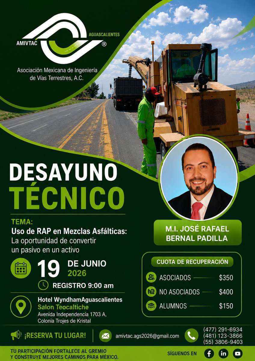 LesInfanta's tweet photo. ♻️🚧 ¿Y si el mejor material para construir una carretera ya estuviera en la carretera?

Acompáñanos en el Desayuno Técnico AMIVTAC:
Uso de RAP en Mezclas Asfálticas: la oportunidad de convertir un pasivo en un activo.

#RAP #Pavimentos #Infraestructura https://t.co/UmR5Ob8NsL