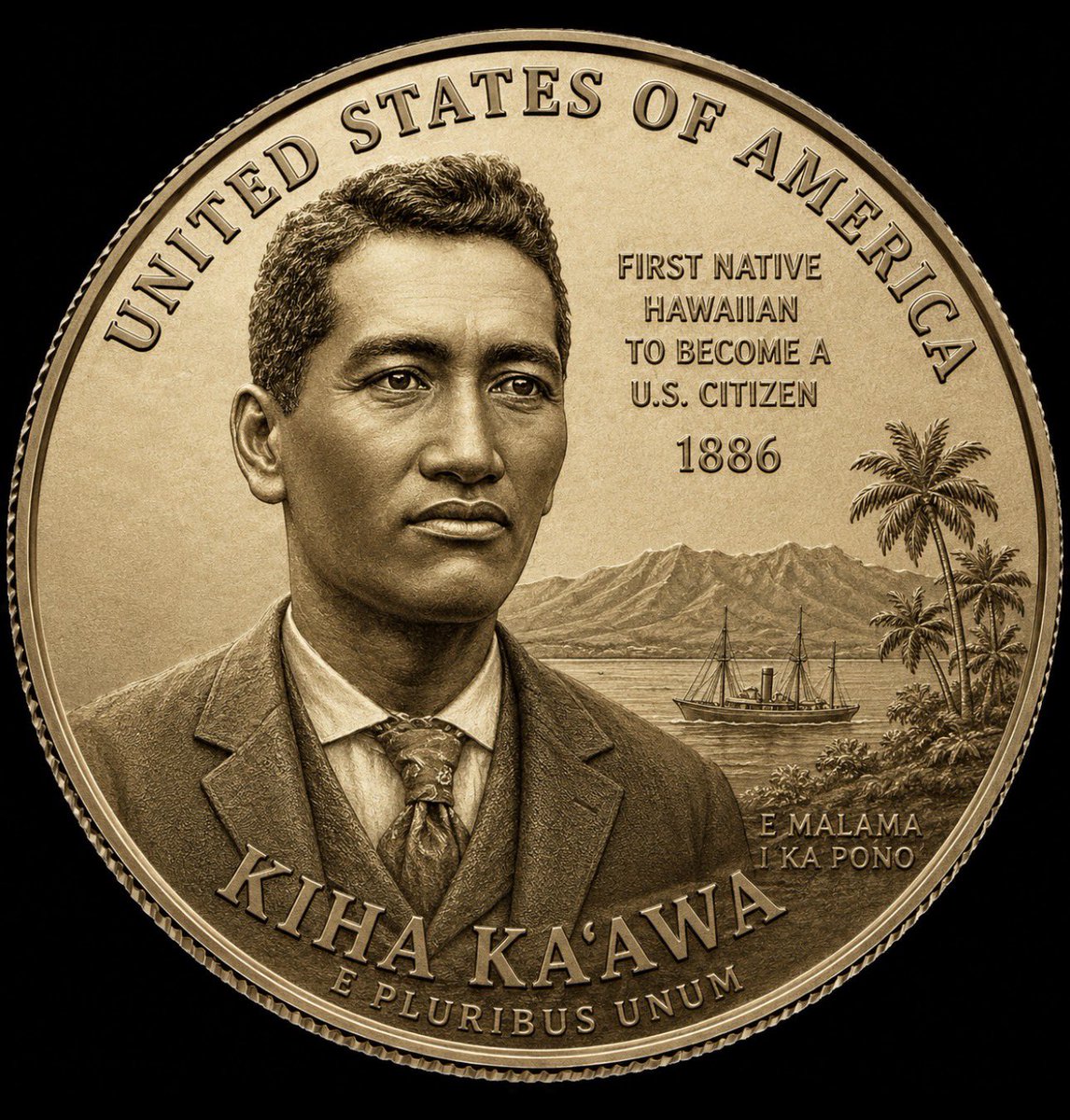 Ded1studios's tweet photo. I have been trying to Nominate my GG father for the Native American coin Act contacted several Government officials. This is who he is Kiha Kaawa the first native Hawaiian to be a US citizen.   This is the History.  I need everyone to share. Please! @realDonaldTrump @Elon musk https://t.co/mtOhPEnf2x