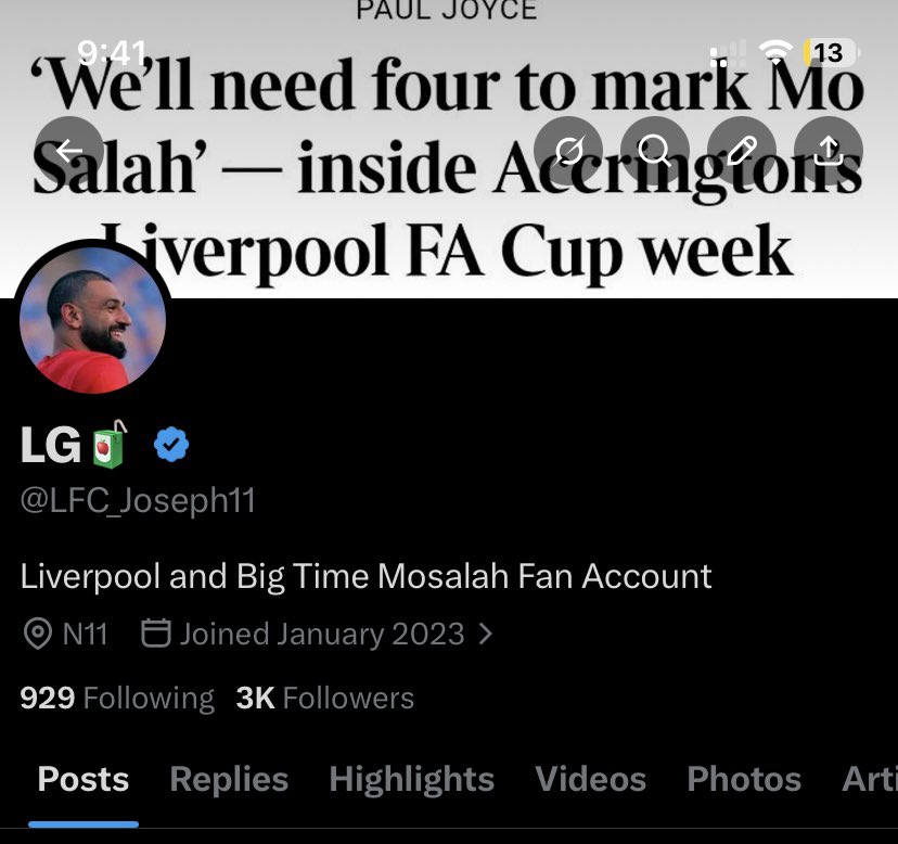LFC_Joseph11's tweet photo. It took me just 9 days to hit 3K on X ๐ฅ
I thank every single one of you that smashed that follow button. Couldnโt have done it without you, #LGNation โค๏ธ https://t.co/GsMCcXz07k