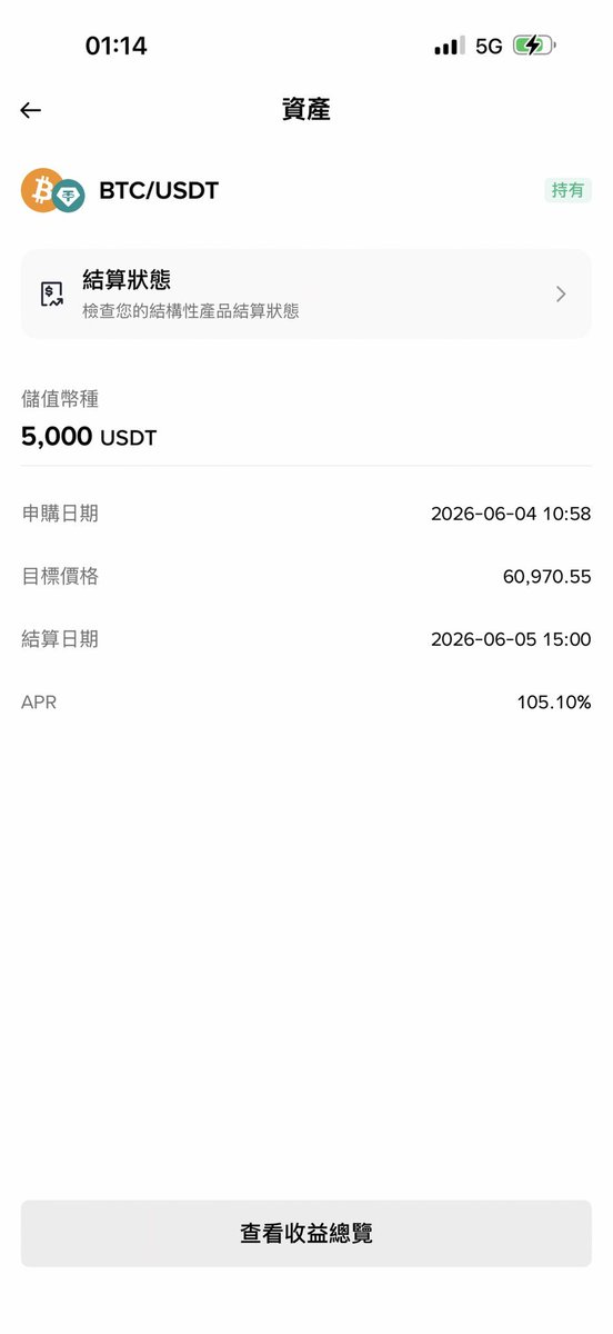 PhyrexNi's tweet photo. 今天在机场的时候，小伙伴突然接到了私行客户经理的电话，推荐小伙伴买 $IBIT 的 FCN ，对应的价格是在 bitcoin:native 52,000 美元，三个月的时间，利息（权利金）是 12% ，小伙伴有些意动了，因为他本身就准备在 55,000 美元左右抄底，但并不确定 Bitcoin 是不是真的能跌到这个价格，而且他现在还有着空单，所以并不是非常急切。

然后我给他讲了一下双币的概念，而且当场就查了一下，大概 54,000 美元的情况下，两天的权利金就是 25% 左右，这种情况要比去买 三个月 的 FCN 要强。

我现场给他演示了一下大宗双币交易，按今天中午的价格下浮 5% 也就是不到 61,000 美元，到周五下午结算，利息是 105.1% ，我就买了 5,000 美元给他做示范，如果周五下午15点，Bitcoin 的价格跌破了 61,000 美元，我就按照 60,970 美元的价格买入了 5,000 美元的 BTC 。如果高于 61,000 美元，我就能拿到 14 美元左右的利息。

我知道很多小伙伴不喜欢双币，但在私行都开始推 FCN 的时候这种结构性的抄底理财更适合已经做好抄底准备，但对于期权不是很熟悉的小伙伴，尤其是我们身边有另一个传统行业的小伙伴，听到 12% 的利息，眼睛都红了。

看到了 105.1% 的年化收益，整个人都不好了。今天已经把交易所的专业投资者认证过了，明天就去开链上钱包，等在新加坡开好账户后就去做双币。

我并不是无脑的鼓励大家做双币，而是在目前的情况下，如果确实准备抄底 Bitcoin ，72 小时左右的双币，性价比还是很高的，当然你要是期权小能手，那用期权卖 PUT 可能更高收益。

#Bitget 来了就是VIP！Crypto、美股、CFD，全球先机一站布局