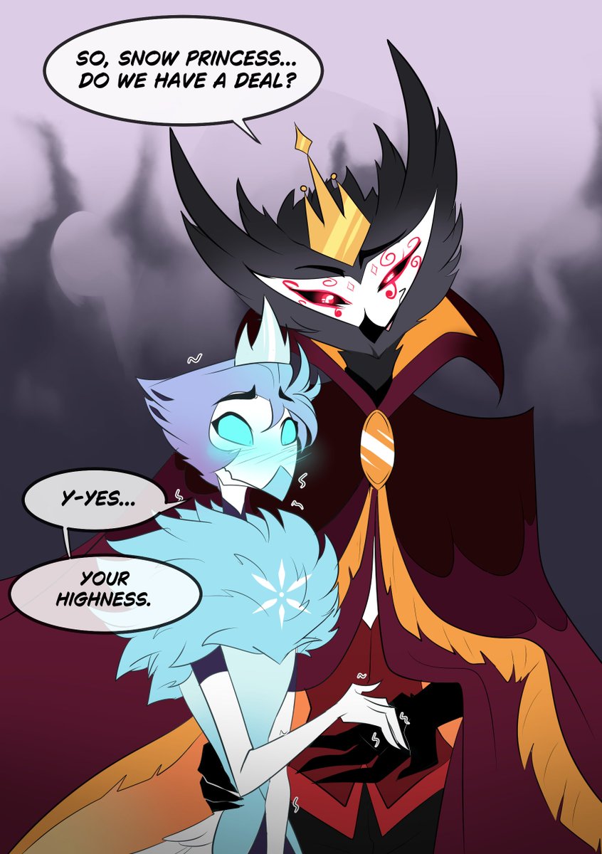 AlurionNox's tweet photo. Paimon and Andrealphus? ❄️🌑
Why didn’t I think of this sooner?!  
Well, here’s one of their first meetings. Who’s curious to see what things look like 20 years later? XD

#andrealphus #paimon #helluvaboss #andrealphus_x_paimon https://t.co/Ek32xPeCSa