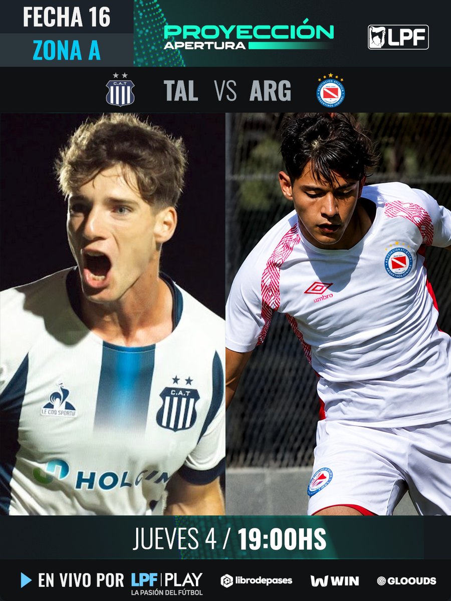 LPFPlay's tweet photo. Mirá la #Fecha16 del #TorneoProyección Apertura 🏆por @LPFPlay

🏟️ @CATalleresdecba  🆚 @aaajinferiores1 

📲 @LPFPlay
💻https://t.co/bjdmJtrrVe - La Pasión del Fútbol
👉🏼https://t.co/1bwhJ3tIny https://t.co/aJjRAylEnF
