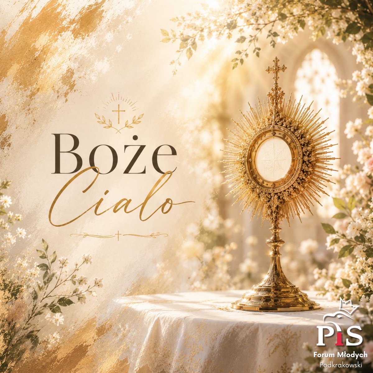 FM_PiS_PodKrk's tweet photo. 🌸🌷 Uroczystość Najświętszego Ciała i Krwi Chrystusa🙏🏻 W całej Polsce czcimy dzisiaj podczas procesji Jezusa Chrystusa w Najświętszym Sakramencie dając świadectwo wszystkim Naszej wiary i pobożności!🌾 https://t.co/8llkmWbJFK