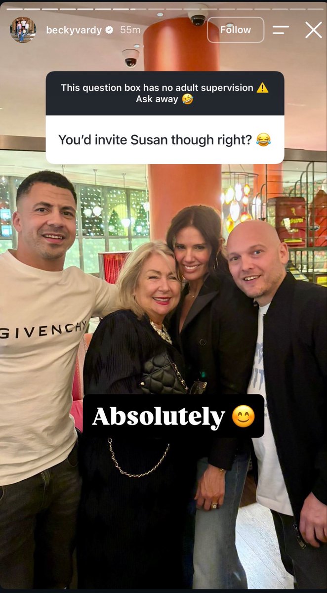 joshhollandLCFC's tweet photo. Rebekah Vardy, Jamie Vardy’s wife, on Instagram this evening when asked about Jon Rudkin and Susan Whelan. #LCFC https://t.co/ZGVt0n6sjE