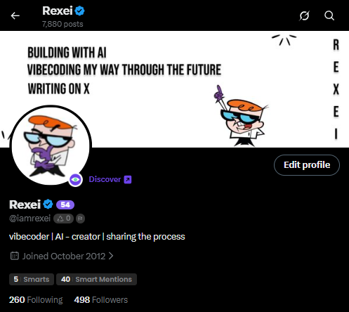 iamrexei's tweet photo. returned to X after being inactive for 4 days

→ finally, I've almost finished all my exams and cleared my academic debts

now I can grow in X and continue climbing the career ladder

by the way, just two more followers and I'll have 500 followers

an excellent score

so, what's new here?