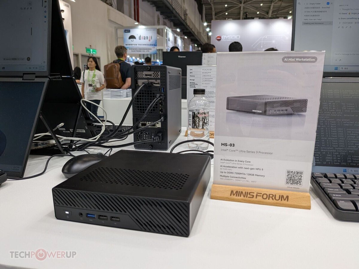 TechPowerUp's tweet photo. Minisforum at Computex 2026: Powerful Mini PCs, Disk, and Flash NAS https://t.co/ZBh0uUI5ZN https://t.co/6FoDbRT1IQ