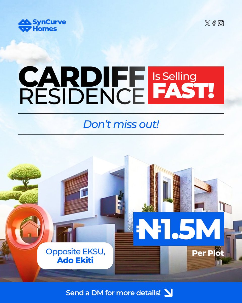 syncurvehomes's tweet photo. This is the kind of location smart investors hop on 

Cardiff Residence sits directly opposite Ekiti State University, Ado Ekiti, placing your investment in a high-demand environment with serious growth potential. 

#SyncurveHomes #CardiffResidence #LandInvestment https://t.co/8QPp8Alq1n