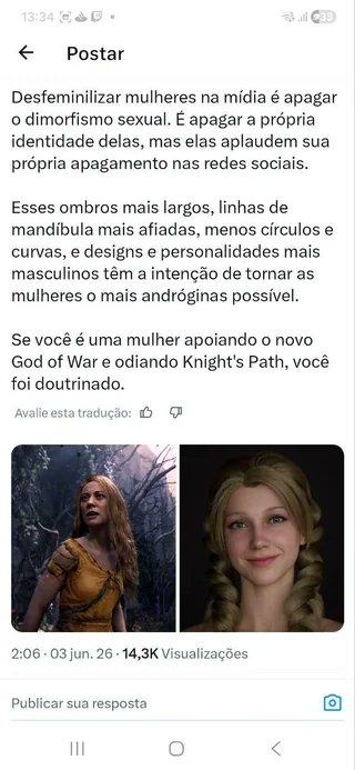 exhakumen's tweet photo. @bruna_br3 O debate não é ter ou não ter personagens femininas nos games, isso daí já foi totalmente superado nos anos 90! 
A questão é, porque a beleza feminina e outros traços naturais de feminilidade estão sendo apagados nos games ocidentais?
Há demanda orgânica do público nesse sentido? https://t.co/hbHRByo34l