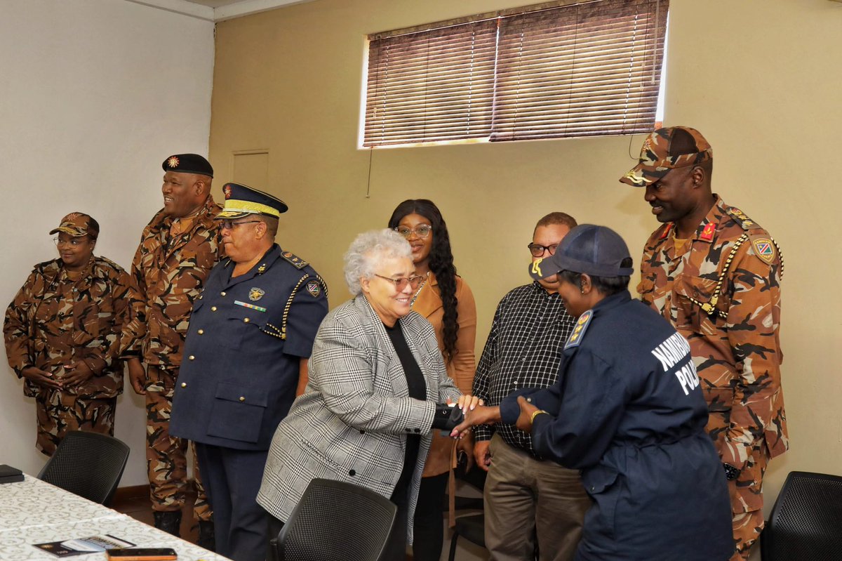 VPofNamibia's tweet photo. Vice President Lucia Witbooi arrives in Gobabis where she will be officiating the Graduation Ceremony of the Police Basic Training Course tomorrow, Friday, 5 June 2026. https://t.co/zia05e6wGF