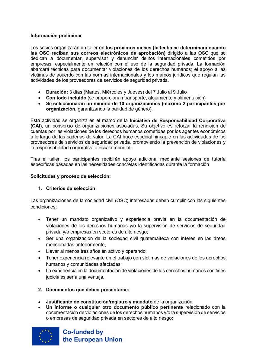 IEPADES's tweet photo. 📢 ¡Se amplía la convocatoria!

El plazo para postularse al programa de formación sobre monitoreo y documentación de delitos graves cometidos por actores corporativos ha sido extendido.

🗓️ Nueva fecha límite de recepción de solicitudes: 9 de junio de 2026, a las 23:59 horas.

📨 Envíe su postulación y documentación requerida a: iepades@iepades.org

¡Aún está a tiempo de participar en esta formación presencial!
Ver requisitos completos: https://t.co/HndkYrC6BF