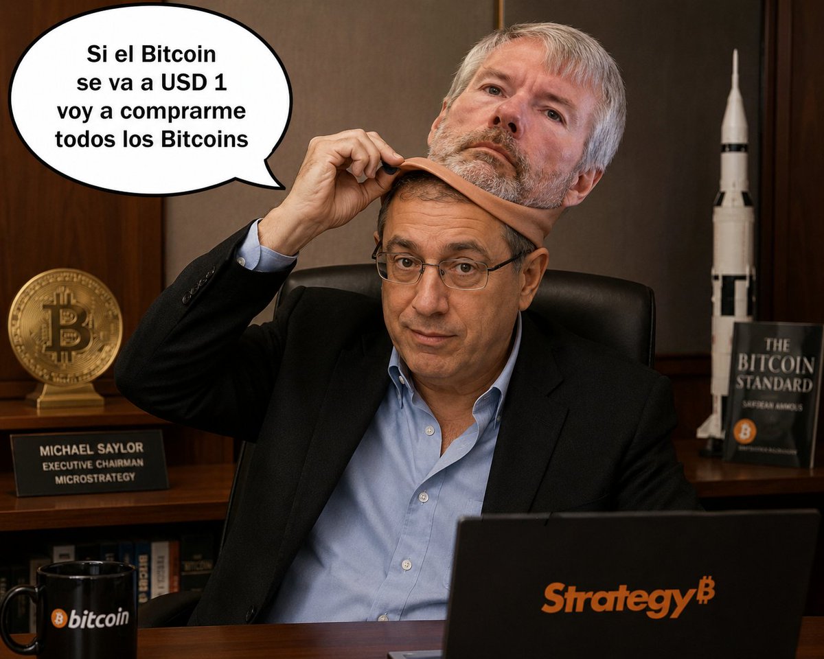 WarrenFest's tweet photo. #BTC va a cero coma gente! 
Michael Saylor acaba de decir que si BTC se va a USD 1 se los compraría todos. Lo cual lo deja en un absurdo ya que si él tuviera 100% de los BTC como BTC por si mismo no genera flujo de fondos, automáticamente valdría cero. https://t.co/ATwJ0J4t7a