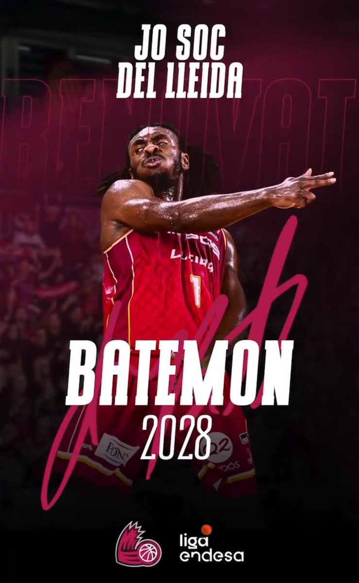 AleixF19's tweet photo. Que Batemon renovi fins al 2028 és una declaració d’intencions.
Fa no tant somiàvem amb tornar a l’elit… i ara aconseguim que jugadors diferencials de la lliga vulguin fer camí amb nosaltres.
Talent, caràcter i ADN Lleida. Els projectes grans també es fan amb continuïtat. 💜😍 https://t.co/RNdF4g9QkO