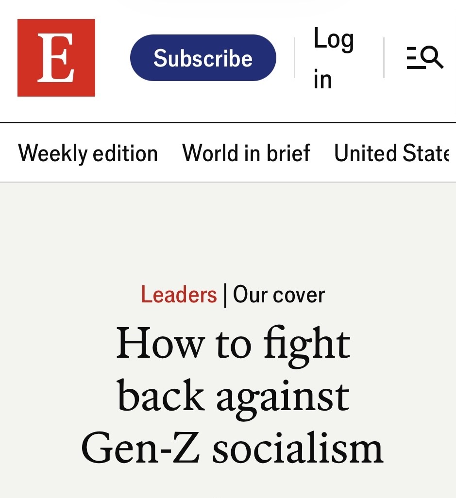 davidsirota's tweet photo. This from The Economist magazine is a good reminder that corporate media is not “objective” — it is an explicit and focused political project with a clear ideology.

Pass it on. https://t.co/ybKYsTLzdD