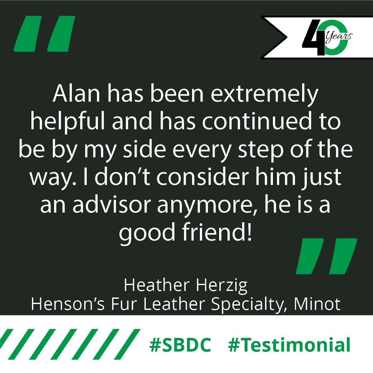 ND_SBDC's tweet photo. Behind every small business is a journey filled with important decisions and challenges. At the ND SBDC, we're proud to provide the guidance and support entrepreneurs need along the way. Thank you to Henson's Fur Leather Specialty for sharing their experience. https://t.co/TW97sE4C2g