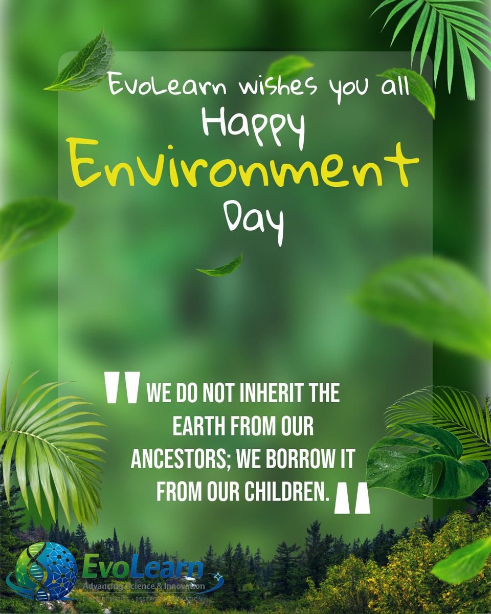 EvolearnEvo's tweet photo. 🌿 World Environment Day 2026🌍
The future of our planet depends on the choices we make today. At EvoLearn , we encourage learning that not only advances knowledge but also promotes responsibility toward nature and sustainable living.
✨ Learn today. Protect tomorrow. 🌳 https://t.co/wjvisPtoRJ