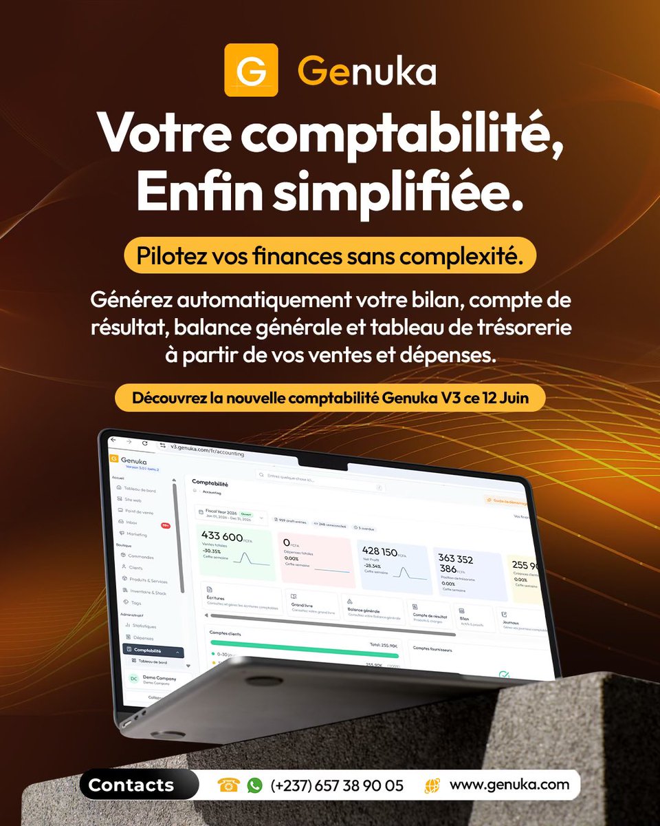useGenuka's tweet photo. La comptabilité ne devrait pas être un casse-tête pour un entrepreneur, vos chiffres méritent mieux qu'un simple tableur…

Plus de visibilité et plus de contrôle pour la santé financière de votre business. ✨

Coming soon…

#finances #genuka #Innovations #TechAfrica https://t.co/RtpDb27nJV