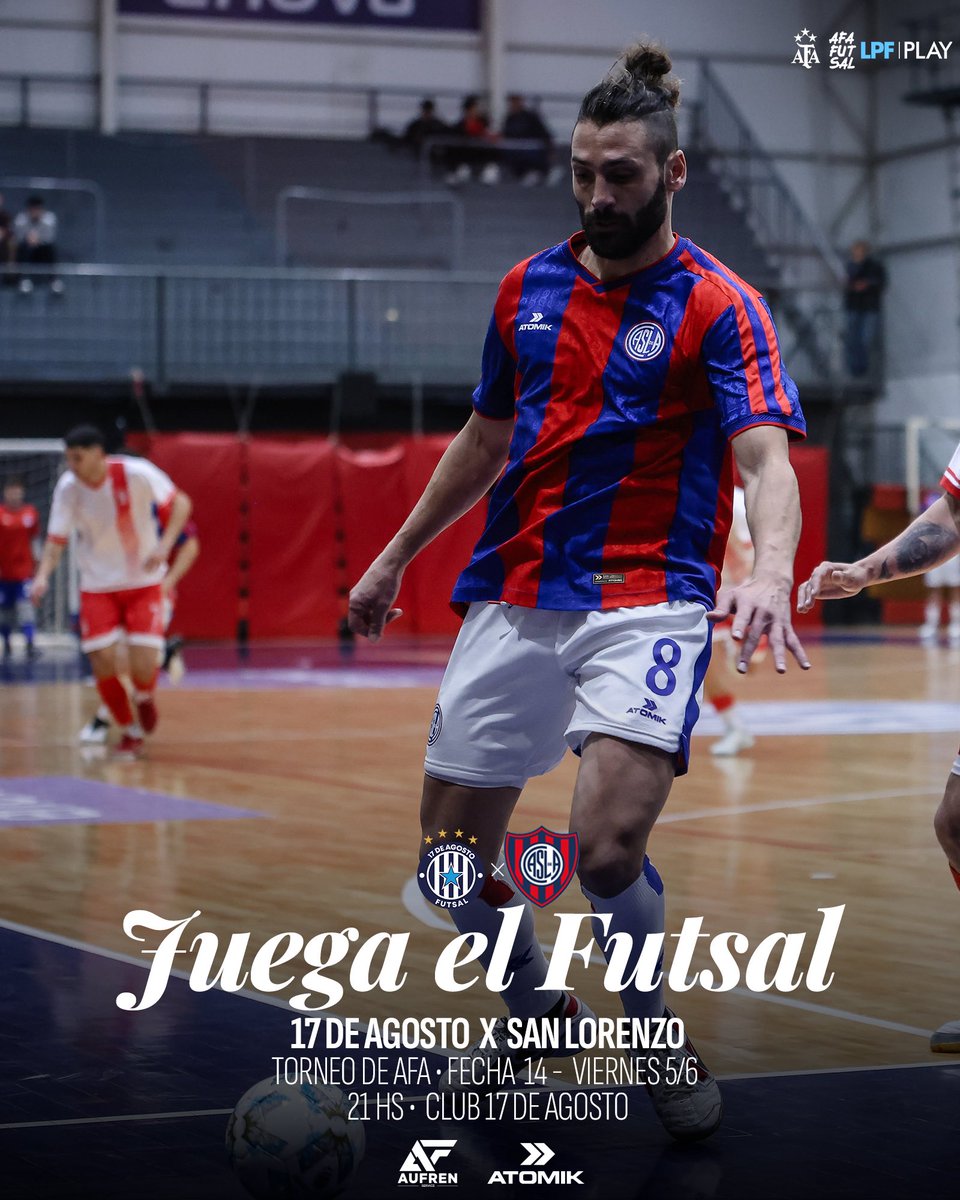 CASLAFutsal's tweet photo. 👊 ¡Dale, SanLoré!  

Este viernes desde las 21, #SanLorenzo jugará 🆚 17 de Agosto, en Villa Pueyrredon, por la fecha 1️⃣4️⃣ del Torneo de AFA.  

📍Av. Albarellos 2935
🎫 $7.000
💻 @LPFPlay 

¡Vamos, Ciclón! 💙❤️💪 https://t.co/2gcQDGQyZg