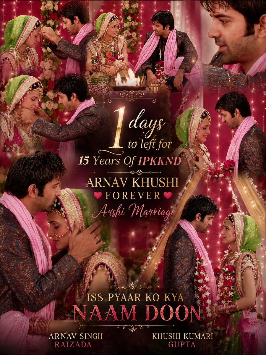 ganigameena's tweet photo. One day left for 15 Years Of IPKKND 🫶✨️

#Celebrating15YearsOfIPKKND
#IssPyaarKoKyaNaamDooN #ArnavKhushi https://t.co/k7MaBMfds4